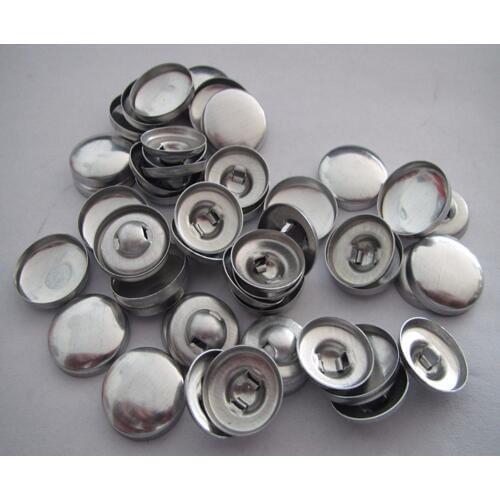 18mm Aluminum cap and round shank bottom fabric coverd button combined coverd button 500set