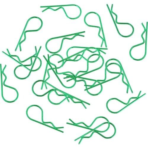 20x Green Metal Bodyshell Clips Pins R Shape For Traxxas TRX4 1/10 RC Buggy