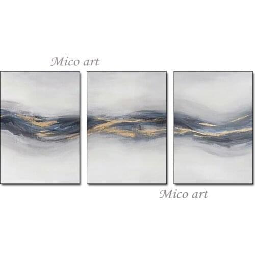High Quality 3 Panels Abstract Group Oil Painting Wall Decor Art Pure Handmade 3PCS Paintings Artwork For Hotel Wall Decoration