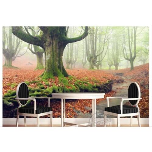 3D wallpaper custom mural 2015Forest tree forest path background wall mural painting beauty non-woven wall paper room decoration