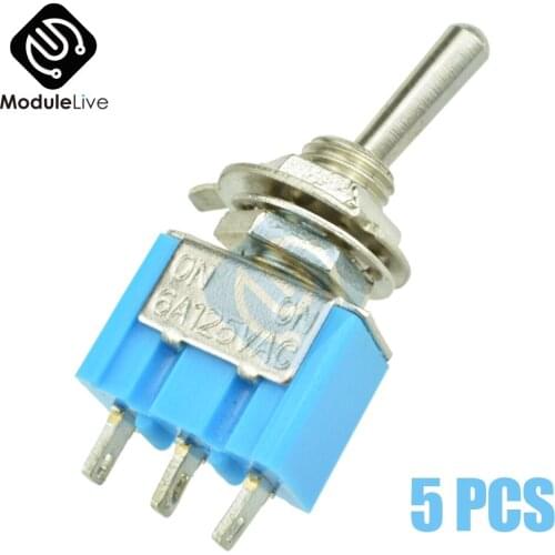 5PCS DIY Mini 6A SPDT 3A 250V AC 125V MTS 102 MTS-102 3 Pin 2 Position On-on Toggle Switches Module Practic 3P DIP-3 DIP3