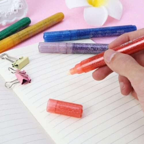 5Pcs Magic Glitter Marker Pen Bright Sparkling Color Drawing Painting Stationery 4X7E