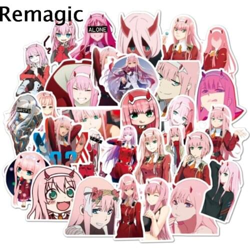 50pcs FranXX Scrapbooking Stickers Packs Waterproof Skateboard Luggage Motorcycle Guitar Graffiti Kid Toy decals pasters gifts