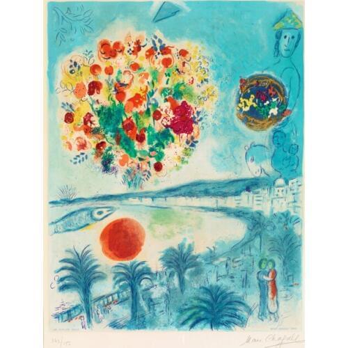 Abstract figures fish sea park balloon scenery oil painting canvas printings printed on canvas wall art decoration picture