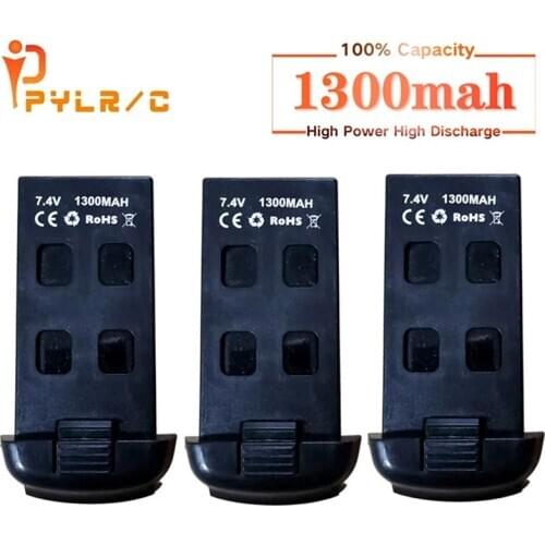 PYLR/C 1/2/3/5Pcs RC Drone Battery for S167 S166 7.4V 1300mAh Lipo Battery Rechargeable Battery for S167 RC Drone Toy Spare Part
