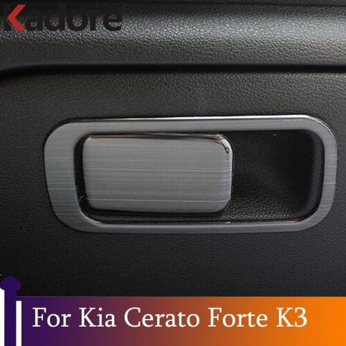 Interior Accessories For Kia Cerato Forte K3 Stainless Steel Glove Box Locker Door Handle Cover Trim Garnish Decoration