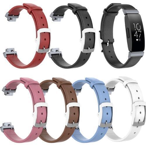 EiEuuk Accessory Genuine Leather Replacement Watch Band Bracelet Wrist Strap for Fitbit Inspire & Inspire HR