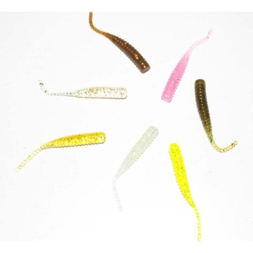 Free shipping 98pcs/bag 4cm 0.3g fishing grub lure isca artificial flexible soft lure pvs lure fishing tackle fishing lure