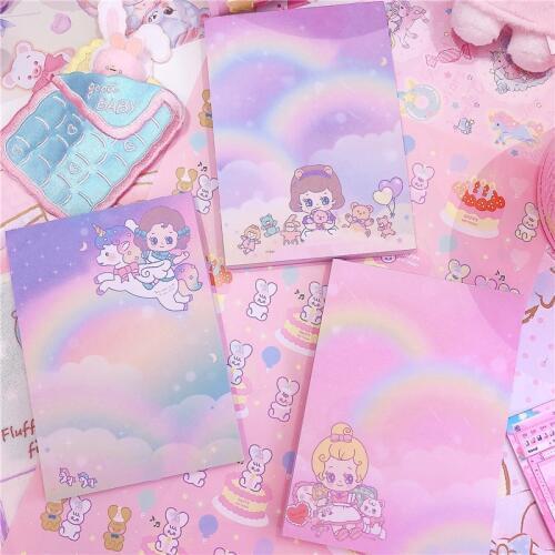 100 Sheets/50 Sheets Kawaii Rainbow Unicorn Girl Memo Pad Korean Planner Notepad Cute Stationery papelaria School Office Supply