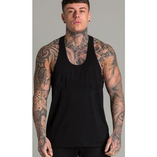 Muscleguys Brand Fitness Men Tank Tops Cotton Bodybuilding Tank Print Sleeveless Shirt Gym Stringer Vest male