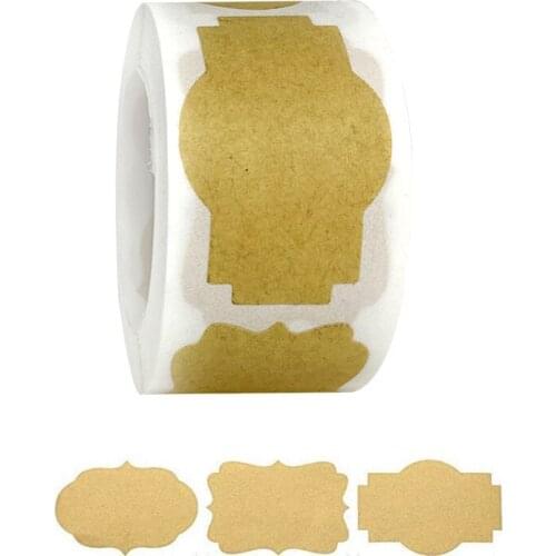 Craft Paper Handmade Stickers Jar Bottle Kitchen Sticker Adhesive Labels Blank Writing Stickers for Food Storage Box Seal Labels