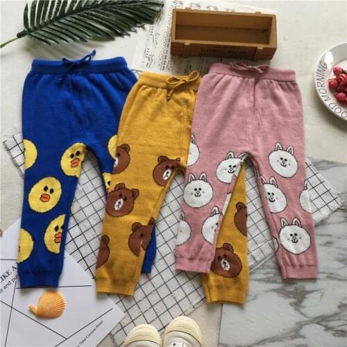 Tonytaobaby Fall and Winter Clothes New Style Baby Cartoon Pure Cotton Versatile Pants Kids Leggings