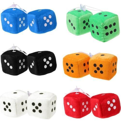 Fuzz 1 Pair Fuzzy Dice Dots Rear View Mirror Hanger Decoration Car Styling Accessorie for car accessories