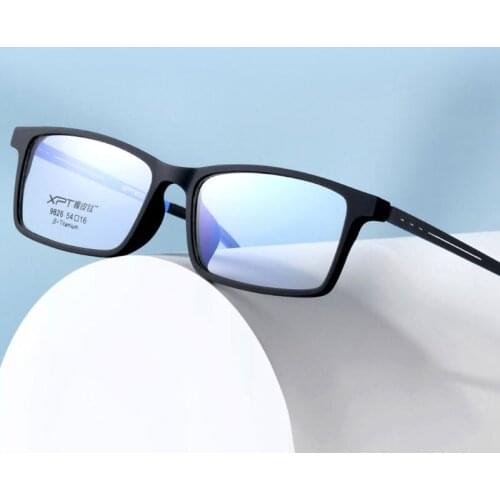 Logorela 9826 Full Rim Flexible Frame Pure Titanium Super Light Temple Legs Prescription Eyeglasses Frame Optical Glasses