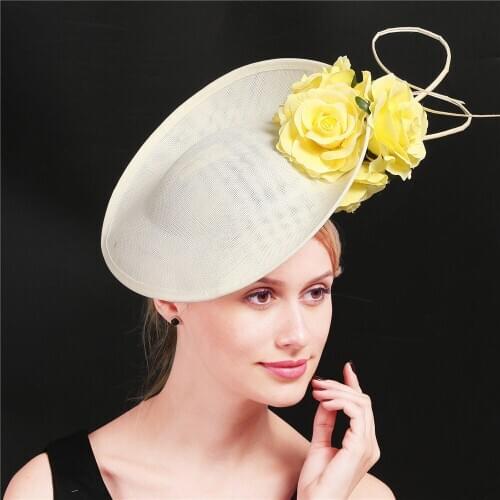 Kenducky Big hair fascinators for Prom cocktail church hats elegant women fedora Gorgeous lady fancy nice rose flower headwear