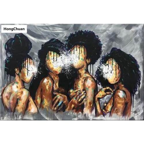 Fast Delivery 5D DIY Square/Round Diamond Painting Abstract Woman Mosaic Cross Embroidery Home Decoration Mural Christmas Gift