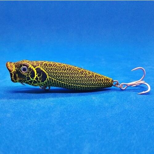 Hot 1pcs Fishing Lures 6.8cm/6.6g Topwater Popper Bait 6 Color Hard Bait Artificial Wobblers Plastic Fishing Tackle with 6# Hook