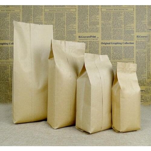 Top Sale Small Kraft Paper Bag Recyclable Storage Bag Heat Sealing Bag Open Top Vacuum Package Pouches Tea Packaging Bags 100pcs