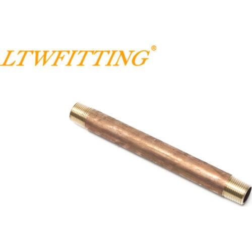 LTWFITTING Brass Pipe 6" Long Nipple Fitting 3/8" Male NPT Air Water