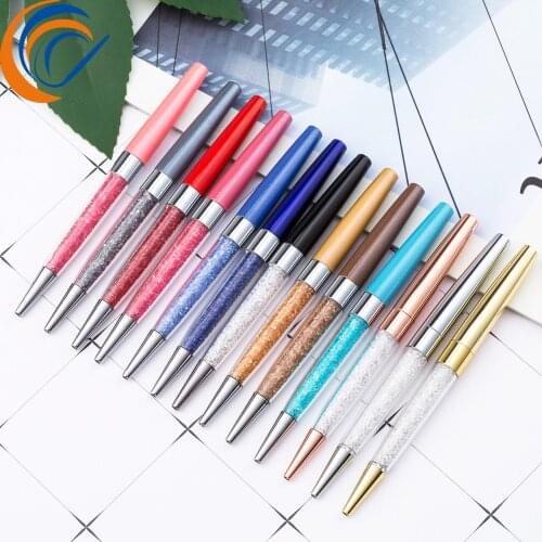 Metal Crystal Ball Point Pen 24 Pcs Per Set Lovely Stationery Gift Office Supplies Student Metal Pen Wholesale