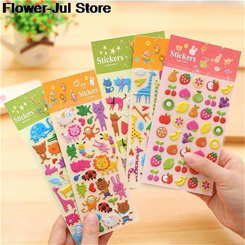 Kawaii Cartoon 3D Bubble Stickers DIY Diary Scrapbook Notebook Album Cup Phone Decor Sticker Stationery School Supplies 1 PCS
