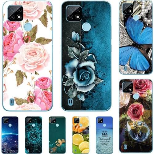 Fashion Flower Case For OPPO Realme C15 RMX2180 OPPO Realme C12 RMX2189 Cover Soft Silicone Cat Printing Capa Back Coque