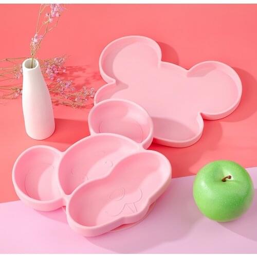Cartoon Mouse Mickey Bowl Dishes Lunch Box Kid Baby Children Infant Baby Rice Feeding Bowl Plastic Snack Plate Tableware