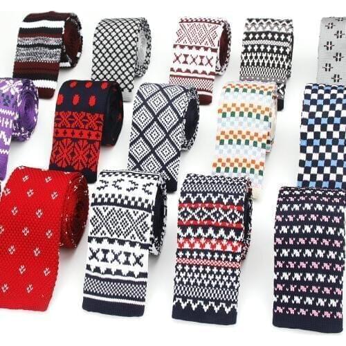 Brand New Mens Knitted Knit Leisure Geometric Neck Ties Fashion Skinny Narrow Slim Neck Tie For Men Skinny Designer Cravats