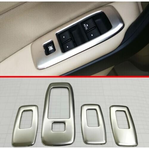 Stainless Steel Interior Door Window Armrest Cover Switch Panel Trim Molding Garnish For Ford Ranger 2016 2017