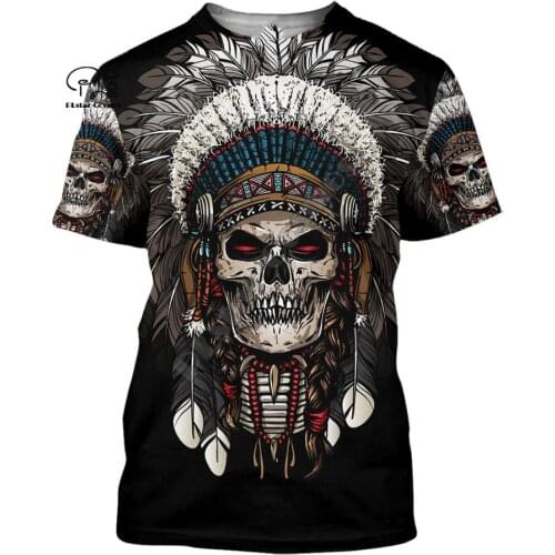 PLstar Cosmos Newest Ghost Gothic Skull Tattoo Art Casual Funny 3DPrint Unisex Summer Streetwear Tess T-shirt Short Sleeve A-4