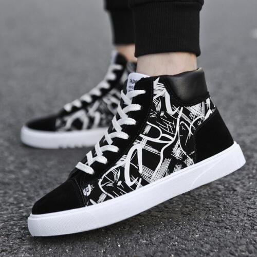 Autumn high shoes Korean mens shoes students canvas shoes mens casual shoes trend winter youth