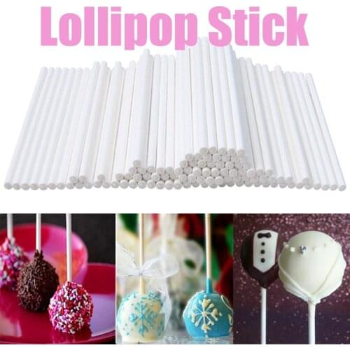 10cm Lollipop Stick Food-Grade Plastic Pop Sucker Sticks Cake Pop Sticks For Lollypop Candy Chocolate Sugar Pole 100/200pcs