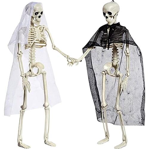 Plastic Human Skeleton Body Halloween Horror Party Prop Skull Bridegroom The bride Model Halloween Festival Home Decoration