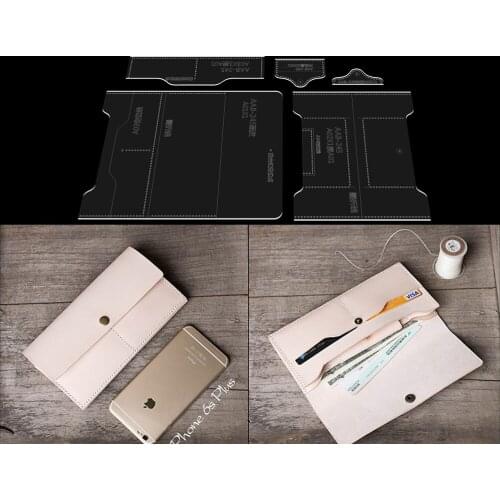 Practical Acrylic Wallet Card Bag Transparent Templates Leather Craft Pattern Stencil design for Making