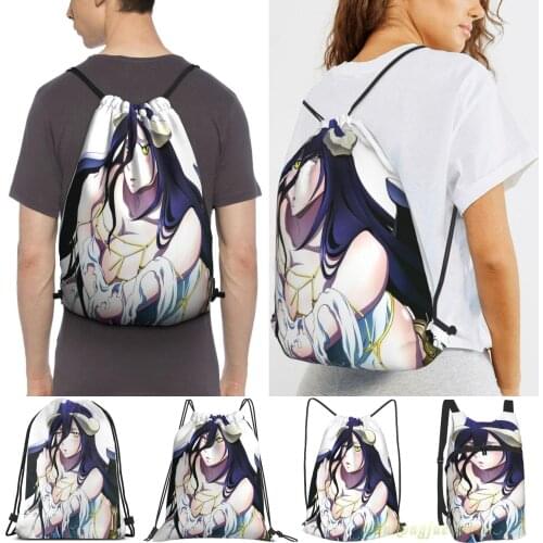 Men Sackpack Strap Bags Overlord Albedo Women Purpose Drawstring Backpacks Outdoor Travel Backpacks For Gym Training Fitness Bag