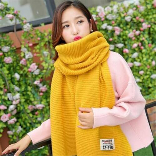 Spot in the fall of the new scarf wool knitting qiu dong han edition pure color female students joker warm scarf GY016