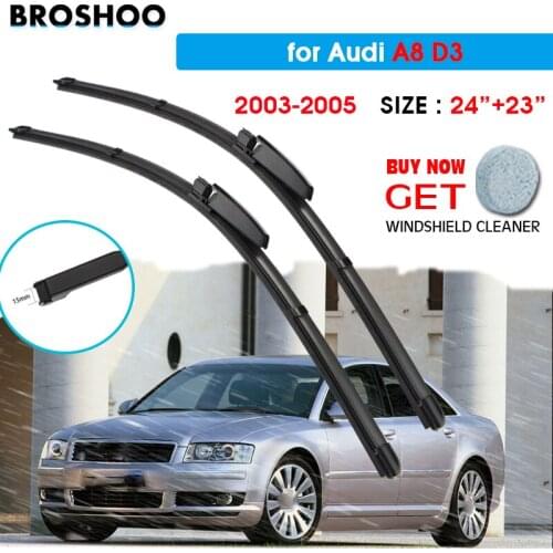 Car Wiper Blade For Audi A8 D3 24"+23" 2003-2005 Auto Windscreen Windshield Wipers Blades Window Wash Fit Slider Arm