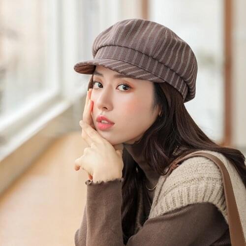 New Hats For Women Cotton Octagonal Hat British Korean Literature Art Retro Painter Hat Female Summer Wild Cute Beret Tide Cap