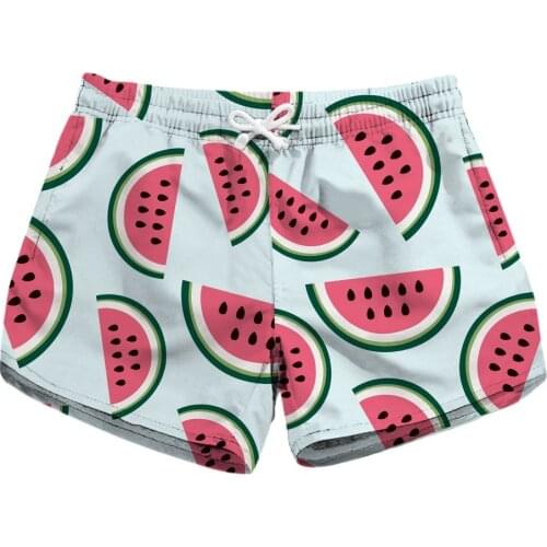 New Watermelon Print Women Sports Summer Shorts 3 Patterns Red Yellow White Bottoms