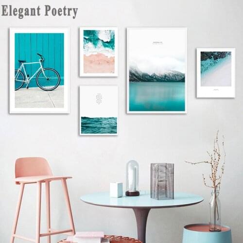 Scandinavian Tropical Ocean Waves Canvas Wall Art Poster Nordic Landscape Print Painting Decoration Pictures Modern Home Decor