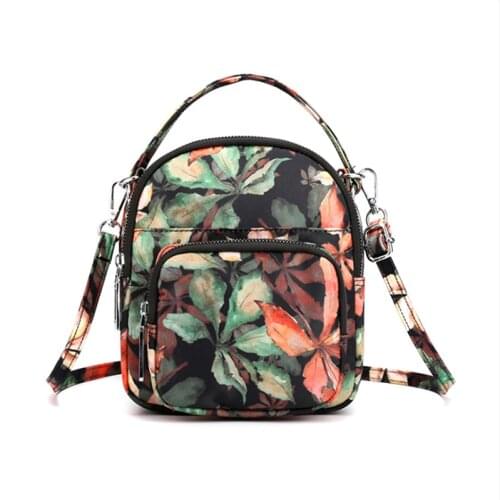 Small Backpack Crossbody Nylon Floral Phone Bag for Women Small Cellphone Shoulder Bags Cell Phone Purse Wallet for Women