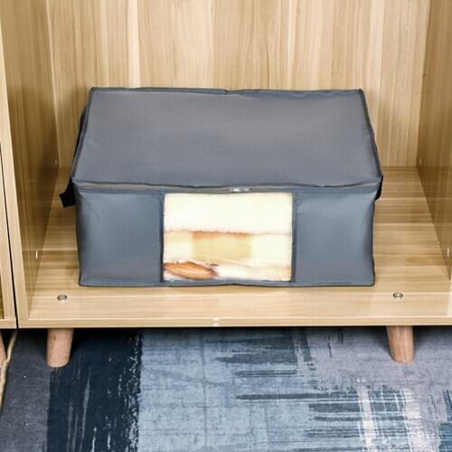 Clothes Storage Bag Breathable Large Capacity Closet Organizer with Sturdy Handles & Clear Window for Blankets Bedding