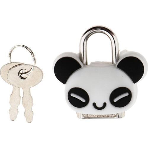 Top quality Security Lock Mini Padlock Animal Cute Doll Cartoon Lock with Key - Panda