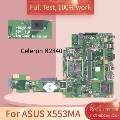 REV.2.0 For ASUS X553MA SR1YJ SR1W4 Celeron N2840 N2830 CPU DDR3 Notebook motherboard Mainboard full test 100% work