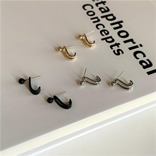 Origin Summer Korean Fashion Multicolor Irregular Metal Small Stud Earrings for Women Exquisite Party Gifts Jewelry Accessories