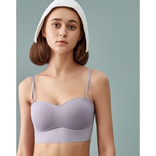 Women Backless Bra Push Up Seamless One-Piece Bralette Soft Thin Lingerie Brassiere U Back Shaper Modal Fabric Underwear Bras