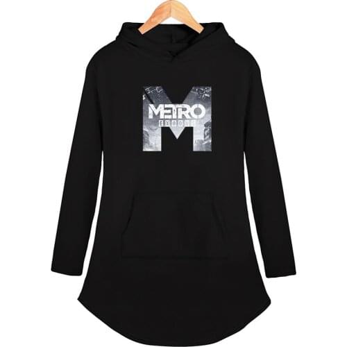Metro Exodus Fashion Printed Hooded Dress Women Long Sleeve Trendy Dresses 2019 Hot Sale Streetwear Clothes Size From S to 2XL