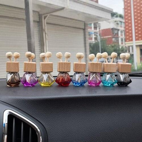 100pcs 8ml Car Accessories Perfume Bottle Pendant Essential Oils Air Freshener Ornament Auto Car Perfume Bottle