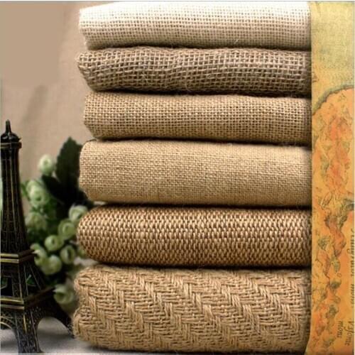100x150cm Natural Jute Burlap Fabric For Place mats Bags Tablecloth Background Decoration Mesh Linen Textile Cloth