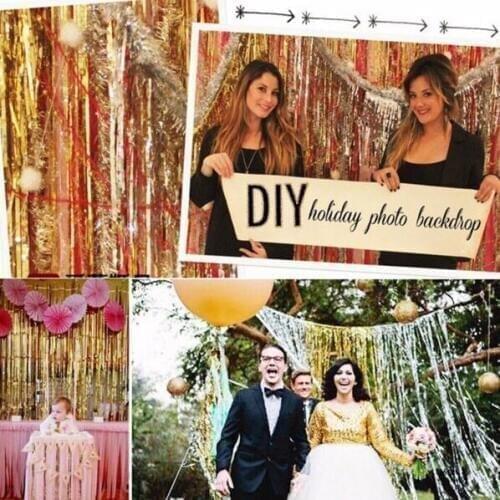 19.10 CB5 mixed color Windows Curtains Foil Decoration Curtain colorful Door Wall Wedding Deco Backdrop